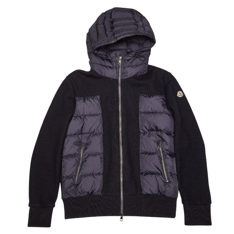 モンクレール MAGLIA CARDIGAN ダウンジャケット ニット サイズ：XL ネイビー ウール ナイロン ダウン メンズ MONCLER 【中古】