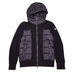 モンクレール MAGLIA CARDIGAN ダウンジャケット ニット サイズ：XL ネイビー ウール ナイロン ダウン メンズ MONCLER 【中古】