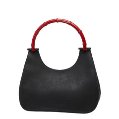 グッチ バンブー ショルダーバッグ 001 3739 ブラック レッド レザー レディース GUCCI 【中古】