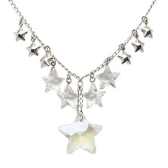 スワロフスキー スター モチーフ 星 ネックレス シルバー クリア メタル レディース SWAROVSKI 【中古】