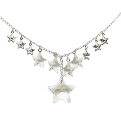 スワロフスキー スター モチーフ 星 ネックレス シルバー クリア メタル レディース SWAROVSKI 【中古】