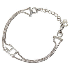 ディオール ブレスレット ダブルチェーン シルバー メタル レディース Dior 【中古】