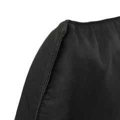 プラダ 三角ロゴプレート ショルダーバッグ ブラック ナイロン レザー レディース PRADA 【中古】