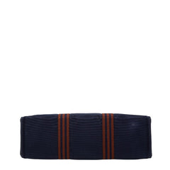 エルメス フールトゥGM トートバッグ ハンドバッグ ネイビー ブラウン キャンバス レディース HERMES 【中古】
