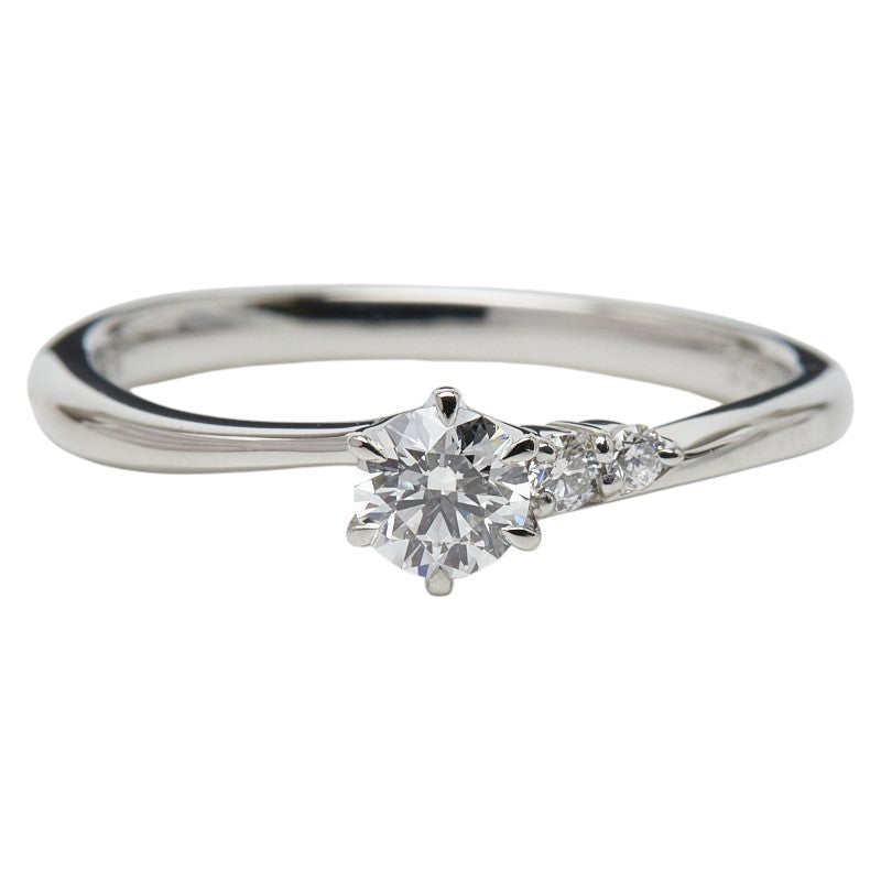 ラザール Pt950 プラチナ ダイヤ0.21ct ダイヤ0.03ct エンゲージリング トンプソン リング 指輪 レディース LAZARE 9号 【中古】