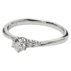 ラザール Pt950 プラチナ ダイヤ0.21ct ダイヤ0.03ct エンゲージリング トンプソン リング 指輪 レディース LAZARE 9号 【中古】