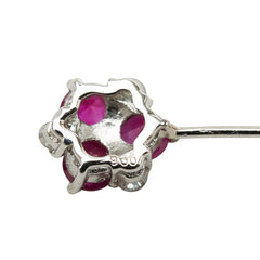 Pt850 プラチナ ルビー ダイヤ0.06ct ペンダント ネックレス レディース 【中古】