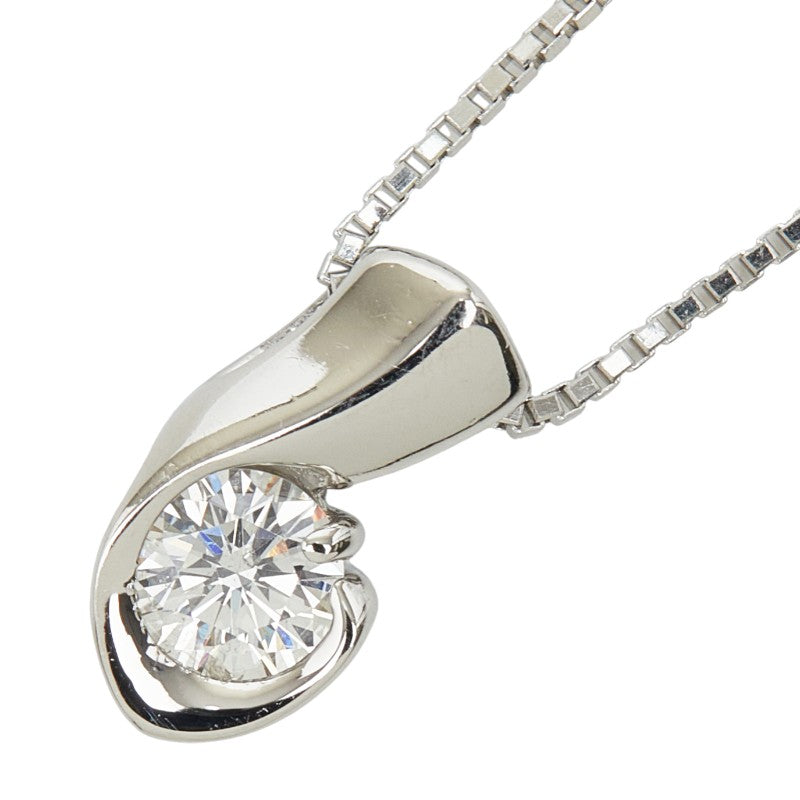 Pt850 プラチナ ダイヤ0.33ct ペンダント ネックレス レディース 【中古】