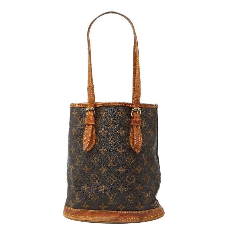 ルイ ヴィトン モノグラム プチ バケットPM トートバッグ ショルダーバッグ M42238 ブラウン PVC レザー レディース LOUIS VUITTON 【中古】