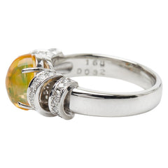 Pt900 プラチナ ウオーターオパール1.68ct ダイヤ0.32ct リング 指輪 レディース 13号 【中古】