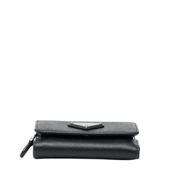 プラダ 三角ロゴプレート 三つ折り財布 ブラック サフィアーノレザー レディース PRADA 【中古】