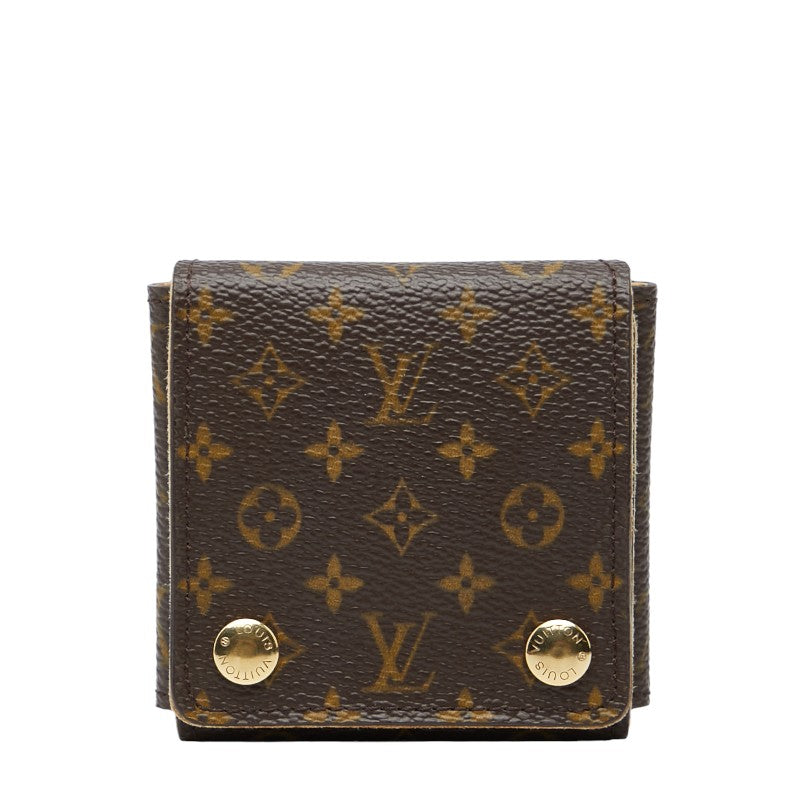 ルイ ヴィトン モノグラム ジュエリーケース アクセサリーケース ミニ アクセサリーポーチ ブラウン PVC レザー レディース LOUIS VUITTON 中古