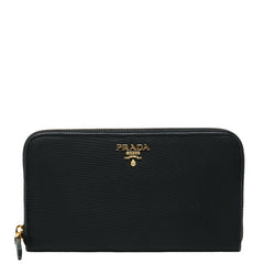 プラダ ラウンドファスナー 長財布 1M0506 ブラック ナイロン レディース PRADA 中古