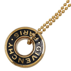 ジバンシー ロゴ ネックレス ボールチェーン ゴールド ブラック メッキ レディース Givenchy 【中古】