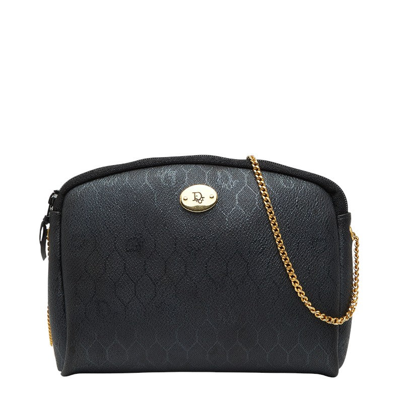 ディオール ハニカム 斜め掛け チェーン ショルダーバッグ ブラック PVC レディース Dior 【中古】
