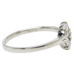 Pt900 プラチナ ダイヤ0.50ct フラワーモチーフ リング 指輪 レディース 11.5号 【中古】