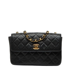 シャネル マトラッセ ココマーク ショルダーバッグ ブラック ゴールド ラムスキン レディース CHANEL 【中古】
