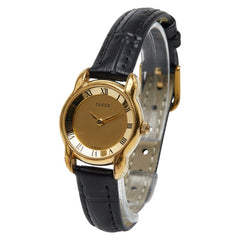 グッチ 腕時計 5100L クオーツ ゴールド文字盤 ステンレススチール レザー レディース GUCCI 【中古】