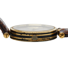グッチ 腕時計 クオーツ ブラック文字盤 ステンレススチール レザー メンズ GUCCI 【中古】