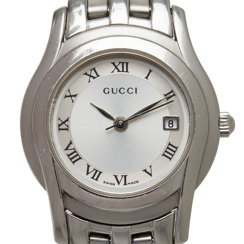 グッチ 腕時計 5500L クオーツ シルバー文字盤 ステンレススチール レディース GUCCI 【中古】