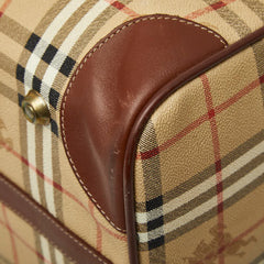バーバリー ノバチェック シャドーホース ボストンバッグ ショルダーバッグ ベージュ PVC レザー レディース BURBERRY 【中古】