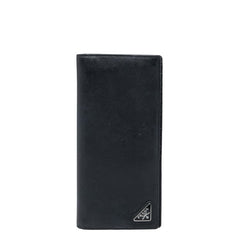 プラダ 三角ロゴプレート 長財布 ブラック サフィアーノレザー メンズ PRADA 【中古】
