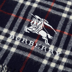 バーバリー ノバチェック ストール ネイビー ウール レディース BURBERRY 【中古】