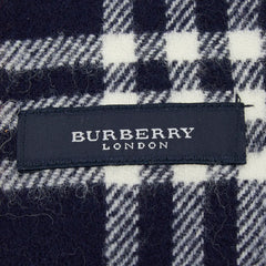 バーバリー ノバチェック ストール ネイビー ウール レディース BURBERRY 【中古】