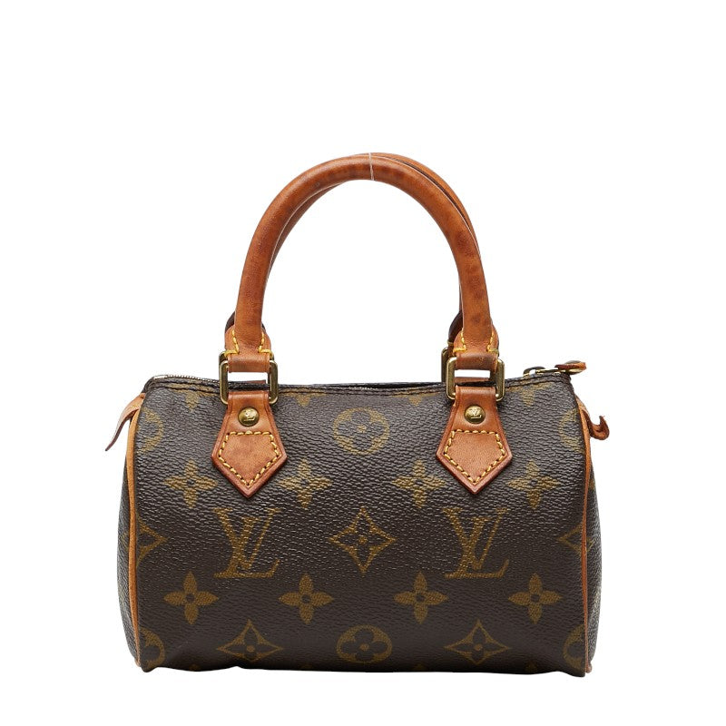 ルイ ヴィトン モノグラム ミニ スピーディ ミニハンドバッグ M41534 ブラウン PVC レザー レディース LOUIS VUITTON 【中古】