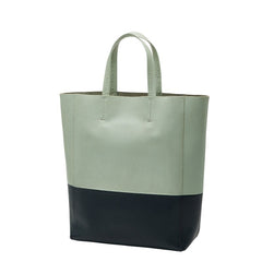 セリーヌ バーティカルカバ ショルダーバッグ トートバッグ 2WAY ネイビー グリーン レザー レディース CELINE 【中古】