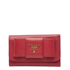 プラダ 6連 リボン キーケース 1M0222 ブラック サフィアーノレザー レディース PRADA 中古