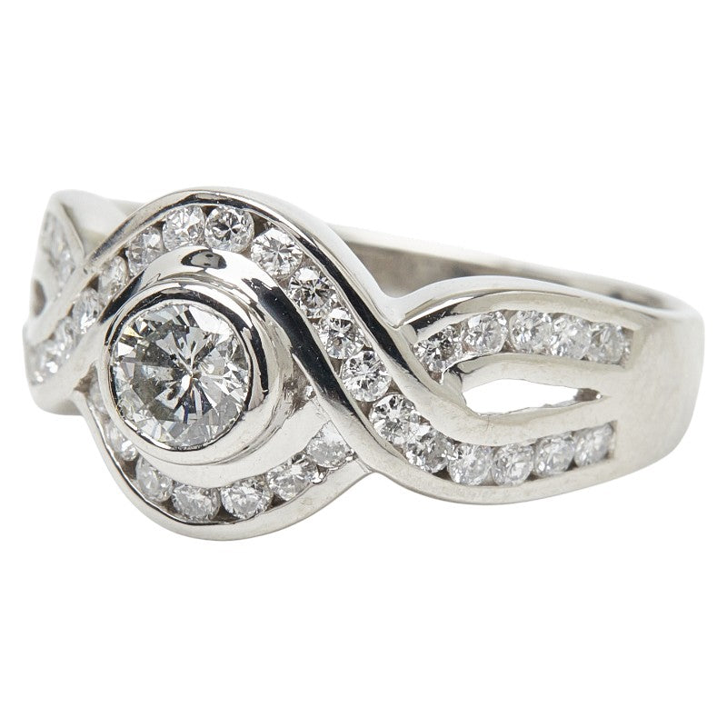 Pt900 プラチナ ダイヤ0.31ct ダイヤ0.38ct リング 指輪 レディース 9号 【中古】