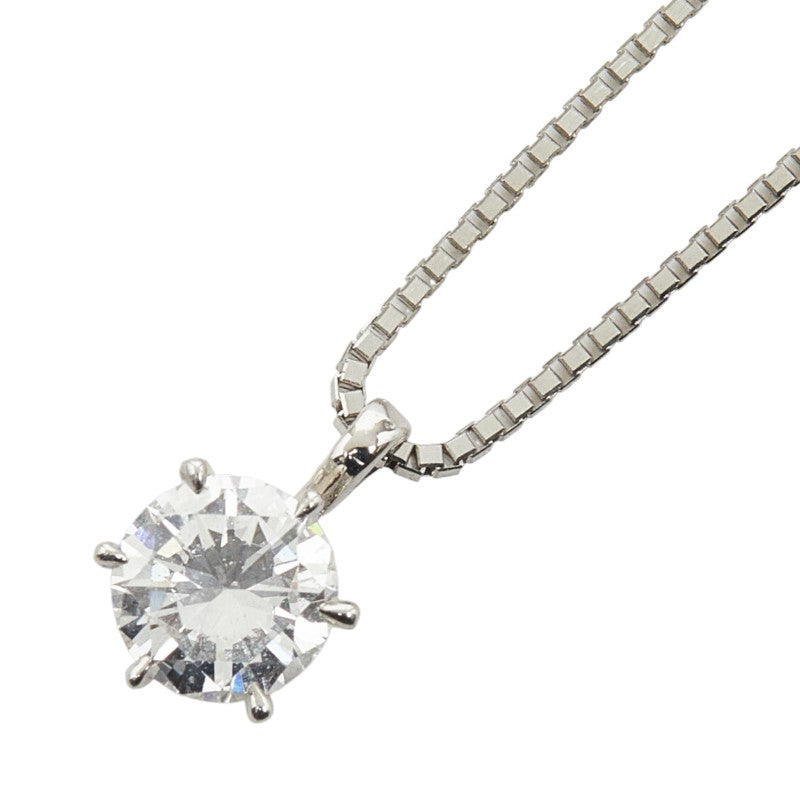 Pt900 プラチナ Pt850 プラチナ ダイヤ0.380ct プチネックレス ネックレス レディース 【中古】