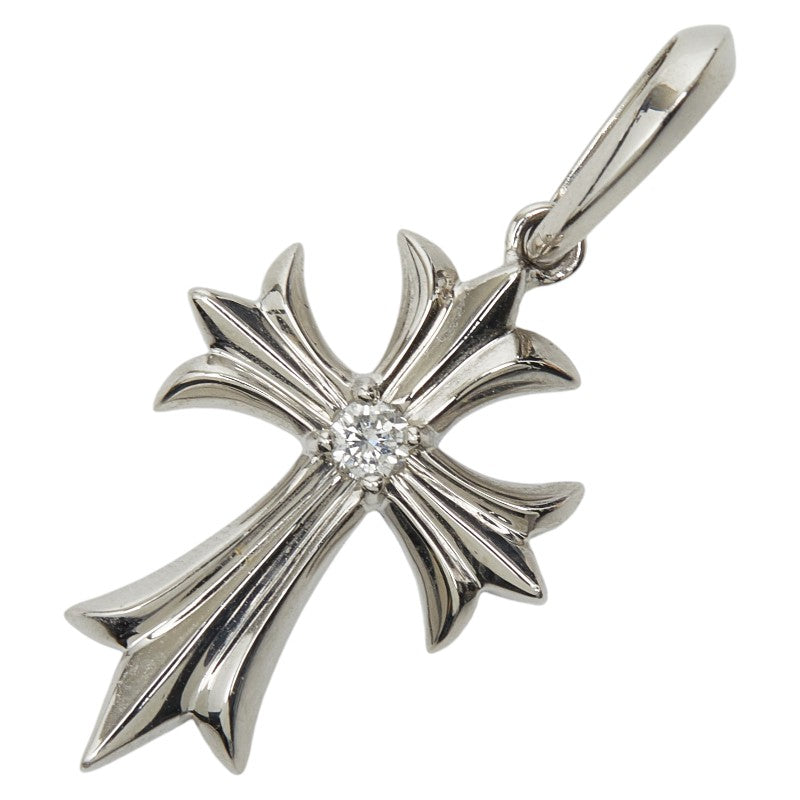 Pt950 プラチナ ダイヤ0.08ct クロスモチーフ ペンダント ネックレス レディース 【中古】