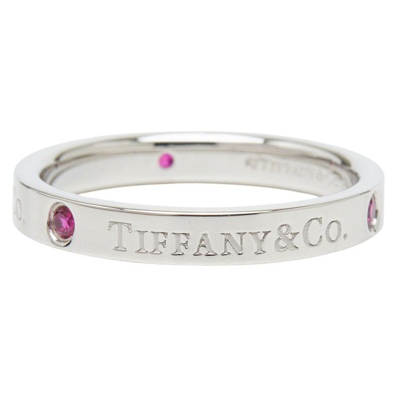 ティファニー フラットバンド 3Pルビー リング 指輪 Pt950 プラチナ レディース TIFFANY&Co. 【中古】