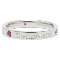 ティファニー フラットバンド 3Pルビー リング 指輪 Pt950 プラチナ レディース TIFFANY&Co. 【中古】