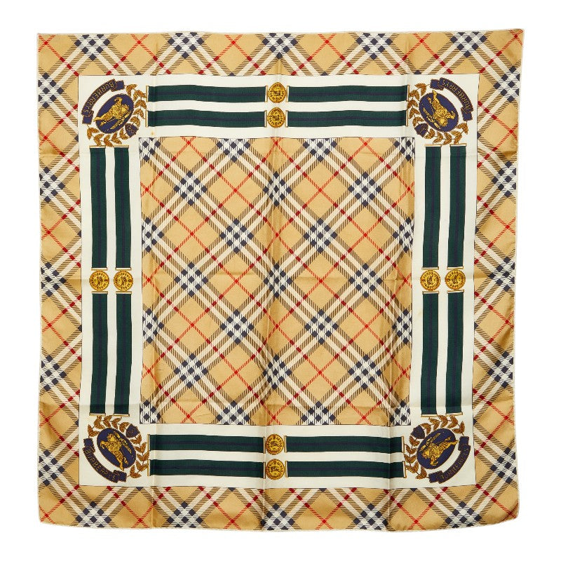 バーバリー ノバチェック スカーフ ベージュ シルク レディース BURBERRY 【中古】