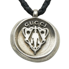 グッチ クレスト ラウンド ペンダント ネックレス シルバー SV925 シルバー レディース GUCCI 【中古】