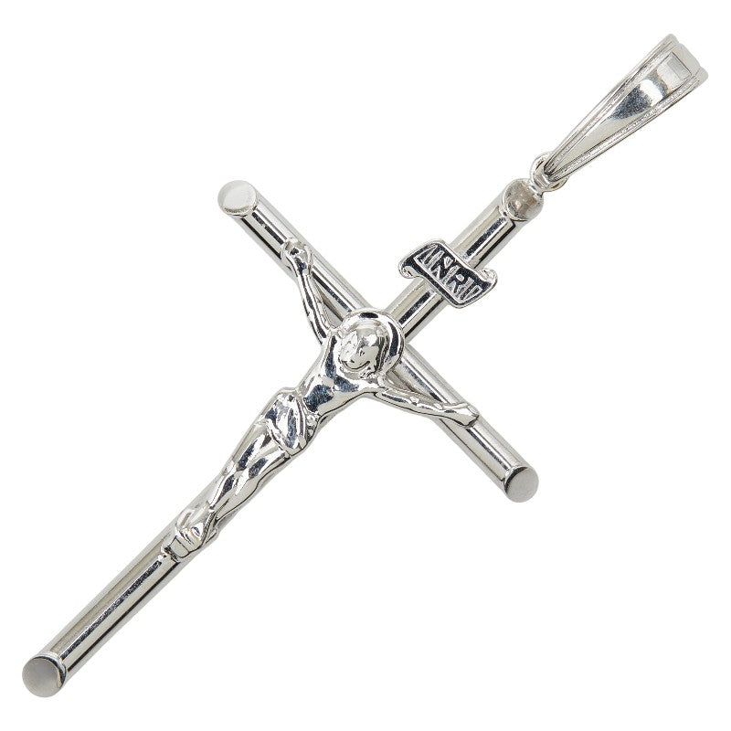 K18WG ホワイトゴールド クロスモチーフ ペンダント ネックレス レディース 【中古】