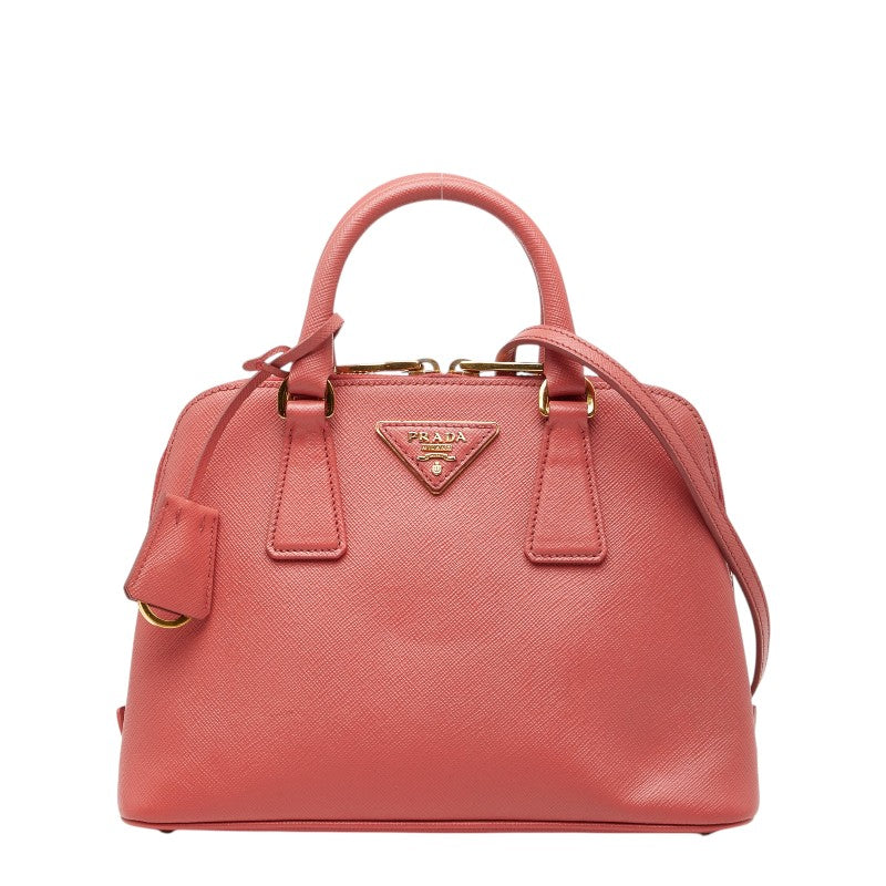 プラダ 三角ロゴプレート ハンドバッグ ショルダーバッグ 2WAY BL0838 ピンク サフィアーノレザー レディース PRADA 【中古】