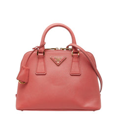 プラダ 三角ロゴプレート ハンドバッグ ショルダーバッグ 2WAY BL0838 ピンク サフィアーノレザー レディース PRADA 【中古】