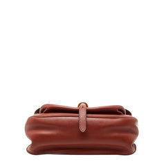 プラダ ロゴ ショルダーバッグ ブラウン ブラック レザー レディース PRADA 【中古】