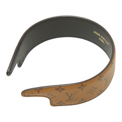 ルイ ヴィトン モノグラム リバース ヘッドバンドLV アウトライン カチューシャ ヘアアクセサリー M94569 ブラウン ブラック PVC レディース LOUIS VUITTON 【中古】