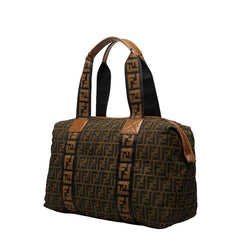 フェンディ ズッカ ショルダーバッグ トートバッグ ボストンバッグ 7VS071 ブラウン キャンバス レザー レディース FENDI 【中古】