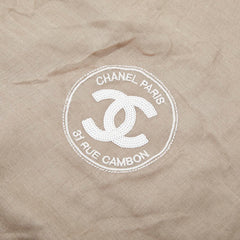 シャネル ロゴ 大判 ストール グレー カシミヤ モダール レディース CHANEL 【中古】