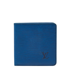 ルイ ヴィトン エピ ポルトビエ 6カルトクレディ 二つ折り財布 札入れ M63315 トレドブルー レザー メンズ LOUIS VUITTON 【中古】