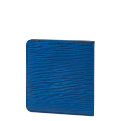 ルイ ヴィトン エピ ポルトビエ 6カルトクレディ 二つ折り財布 札入れ M63315 トレドブルー レザー メンズ LOUIS VUITTON 【中古】