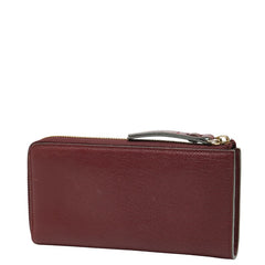 クロエ リボン L字ファスナー 長財布 ワインレッド ボルドー レザー レディース Chloe 【中古】