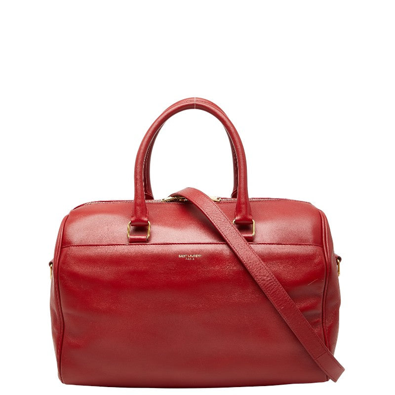 サンローラン クラシック ダッフル6 ハンドバッグ ショルダーバッグ 2WAY 322049 レッド レザー レディース SAINT LAURENT 【中古】