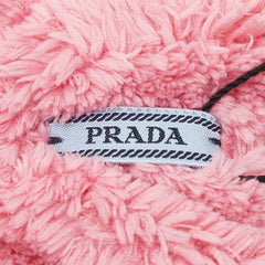 プラダ 三角ロゴプレート シュシュ ヘアアクセサリー ピンク ファー レディース PRADA 中古